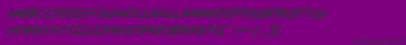 Buddychampionrotal-fontti – mustat fontit violetilla taustalla