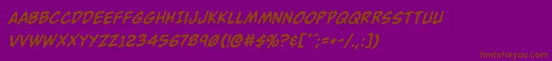 Buddychampionrotal Font – Brown Fonts on Purple Background