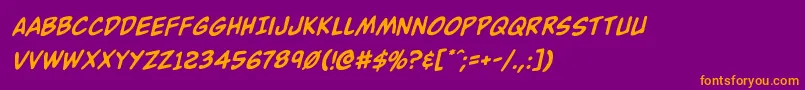 Шрифт Buddychampionrotal – оранжевые шрифты на фиолетовом фоне