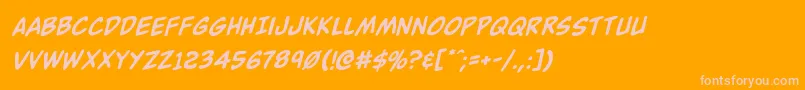 Buddychampionrotal Font – Pink Fonts on Orange Background