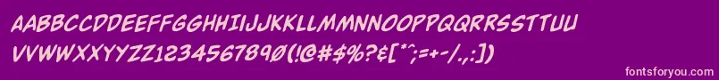 Buddychampionrotal Font – Pink Fonts on Purple Background