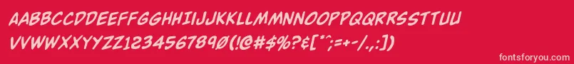 Buddychampionrotal Font – Pink Fonts on Red Background