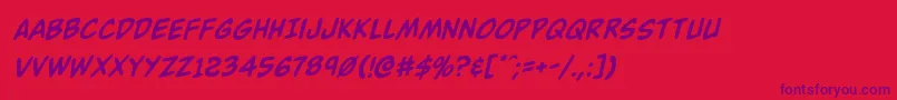 Buddychampionrotal Font – Purple Fonts on Red Background