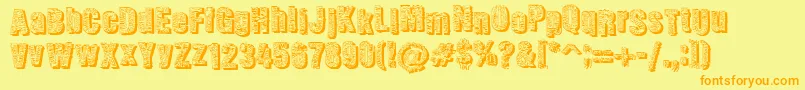 Corpoaratesdw Font – Orange Fonts on Yellow Background