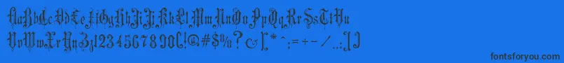 VictorianGothicTwo-Schriftart – Schwarze Schriften auf blauem Hintergrund