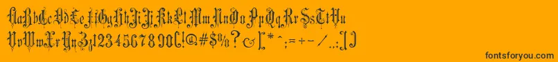 VictorianGothicTwo-Schriftart – Schwarze Schriften auf orangefarbenem Hintergrund