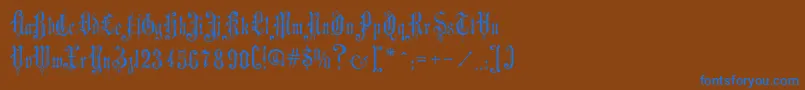 VictorianGothicTwo Font – Blue Fonts on Brown Background