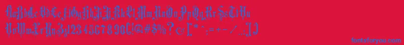 VictorianGothicTwo Font – Blue Fonts on Red Background