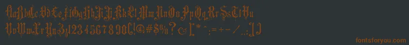 VictorianGothicTwo-Schriftart – Braune Schriften auf schwarzem Hintergrund