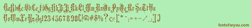 VictorianGothicTwo Font – Brown Fonts on Green Background