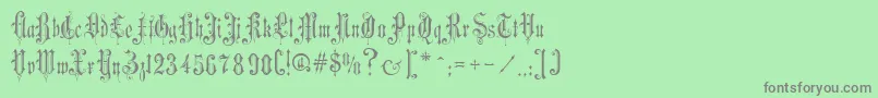 VictorianGothicTwo Font – Gray Fonts on Green Background