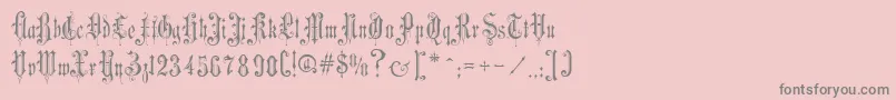 フォントVictorianGothicTwo – ピンクの背景に灰色の文字