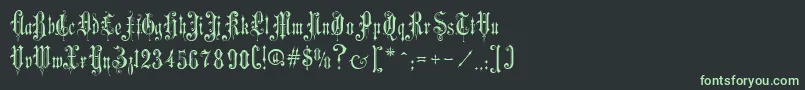 VictorianGothicTwo Font – Green Fonts on Black Background