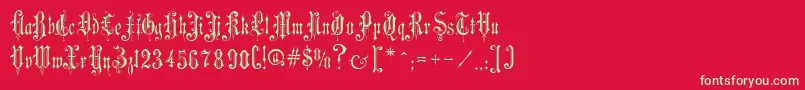 VictorianGothicTwo Font – Green Fonts on Red Background