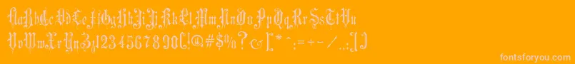 VictorianGothicTwo Font – Pink Fonts on Orange Background