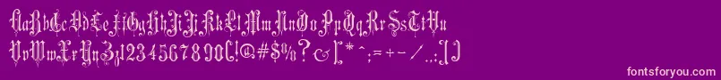 VictorianGothicTwo Font – Pink Fonts on Purple Background