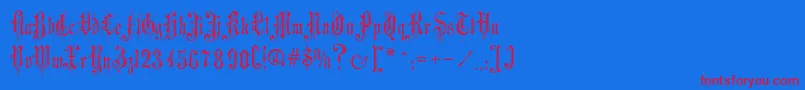 VictorianGothicTwo Font – Red Fonts on Blue Background