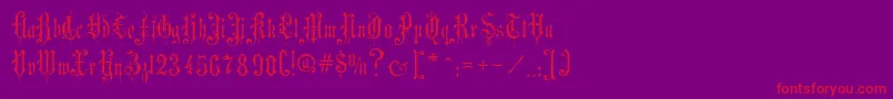 VictorianGothicTwo Font – Red Fonts on Purple Background