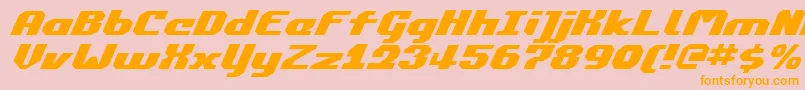 CommonwealthExpandedItalic Font – Orange Fonts on Pink Background