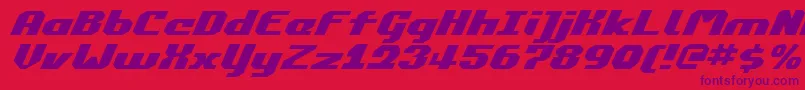 CommonwealthExpandedItalic Font – Purple Fonts on Red Background