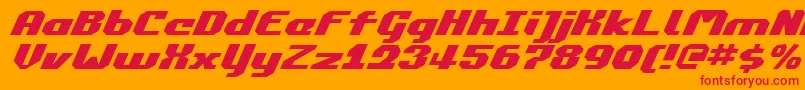 CommonwealthExpandedItalic Font – Red Fonts on Orange Background