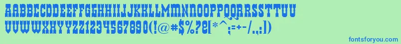 Helldora Font – Blue Fonts on Green Background