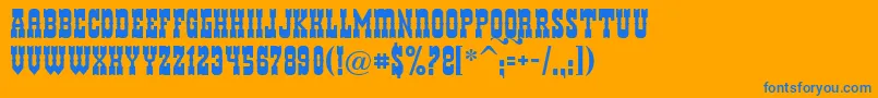 Helldora Font – Blue Fonts on Orange Background