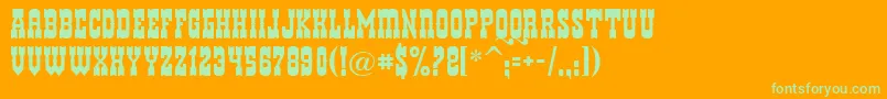 Helldora Font – Green Fonts on Orange Background