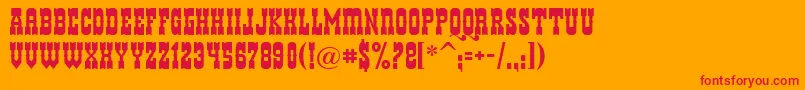 Helldora Font – Red Fonts on Orange Background