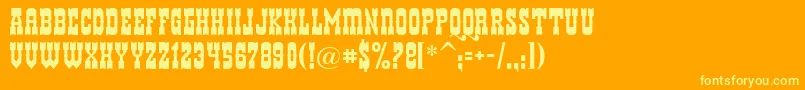 Helldora Font – Yellow Fonts on Orange Background