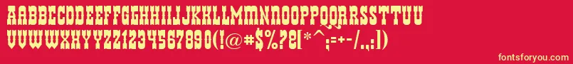Helldora Font – Yellow Fonts on Red Background