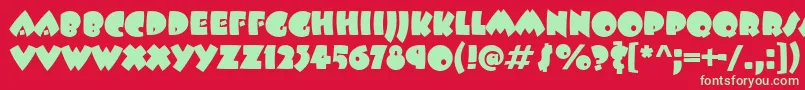 BeeskneesItcTt-fontti – vihreät fontit punaisella taustalla