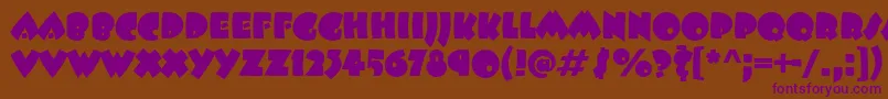 BeeskneesItcTt Font – Purple Fonts on Brown Background