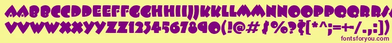 BeeskneesItcTt Font – Purple Fonts on Yellow Background