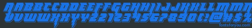 Weitere Informationen zur Thundertitanpunch-Schriftart Thundertitanpunch-Schriftart – Blaue Schriften auf schwarzem Hintergrund