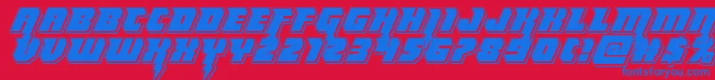 Thundertitanpunch-fontti – siniset fontit punaisella taustalla