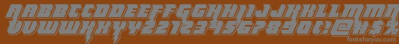 Weitere Informationen zur Thundertitanpunch-Schriftart Thundertitanpunch-Schriftart – Graue Schriften auf braunem Hintergrund