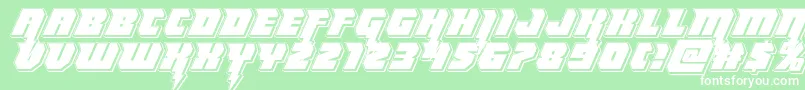 Шрифт Thundertitanpunch – белые шрифты на зелёном фоне