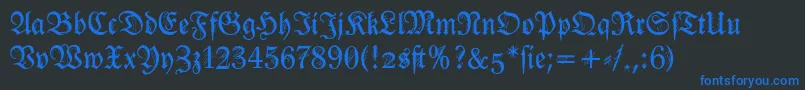 Ironfraktur Font – Blue Fonts on Black Background