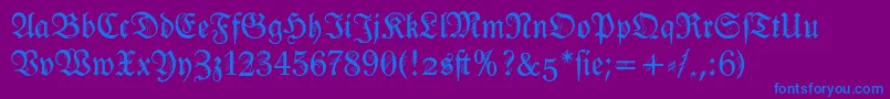 フォントIronfraktur – 紫色の背景に青い文字