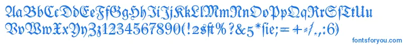 Ironfraktur Font – Blue Fonts on White Background