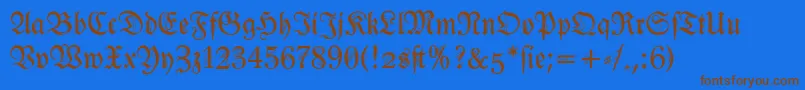 Ironfraktur Font – Brown Fonts on Blue Background