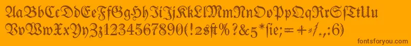 Ironfraktur Font – Brown Fonts on Orange Background