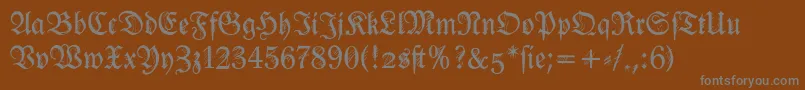 Ironfraktur Font – Gray Fonts on Brown Background