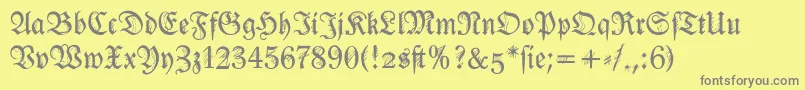 Ironfraktur Font – Gray Fonts on Yellow Background