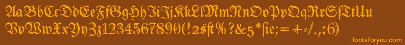 Ironfraktur Font – Orange Fonts on Brown Background