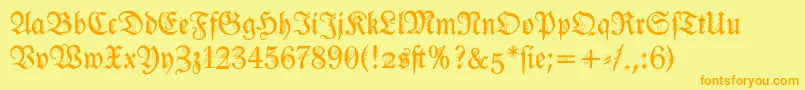 Ironfraktur Font – Orange Fonts on Yellow Background