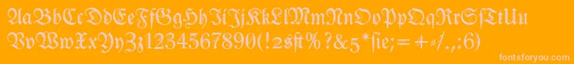 Ironfraktur Font – Pink Fonts on Orange Background
