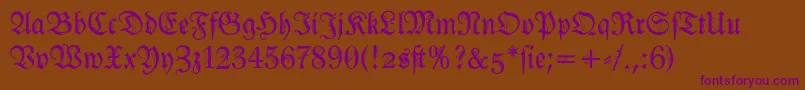 Ironfraktur Font – Purple Fonts on Brown Background