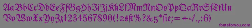 Ironfraktur Font – Purple Fonts on Gray Background